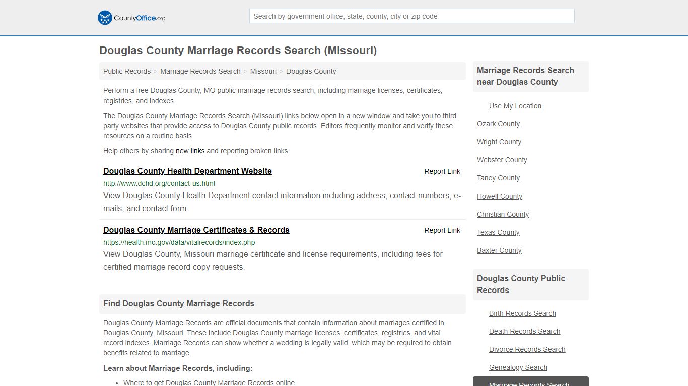 Marriage Records Search - Douglas County, MO (Marriage ...