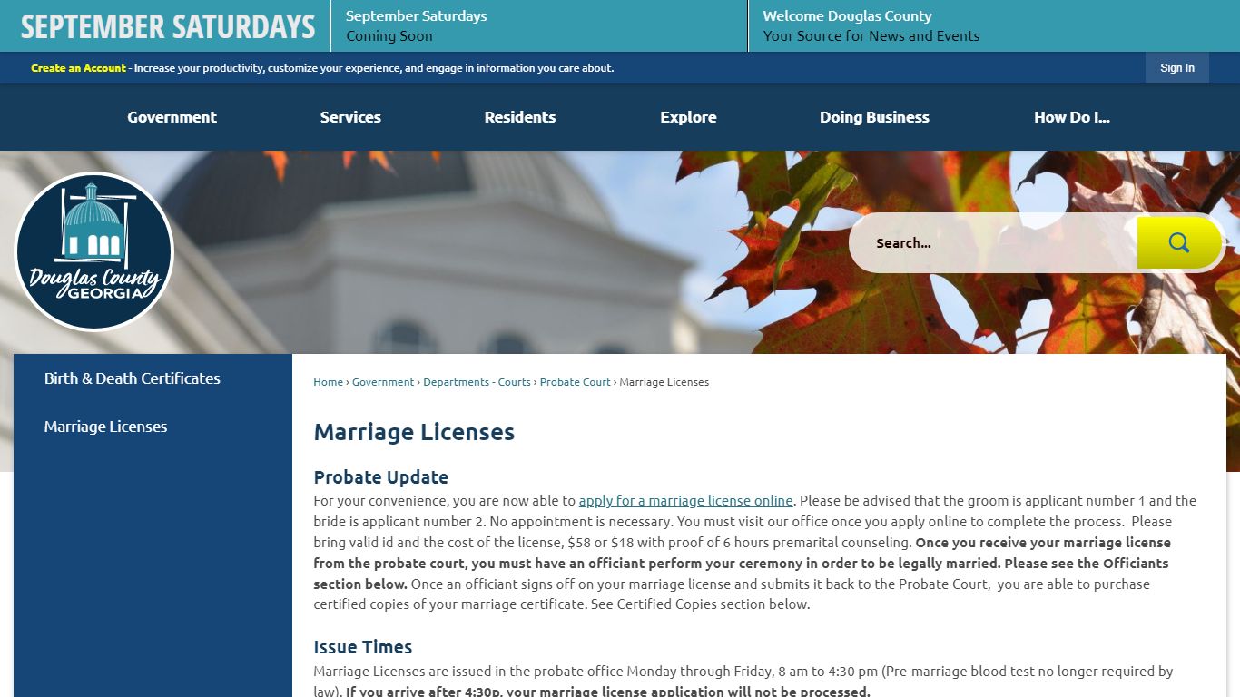 Marriage Licenses | Douglas County, GA